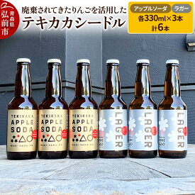 【ふるさと納税】廃棄されてきたりんごを活用した テキカカシードル（ラガー） & アップルソーダ 各330ml×3本 計6本