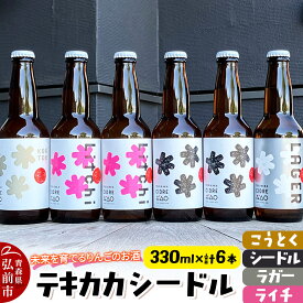【ふるさと納税】未来を育てるりんごのお酒 テキカカシードル（シードル×2 、ライチ×2、こうとく×1、ラガー×1） 各330ml 計6本 お酒 青森 弘前 林檎 リンゴ