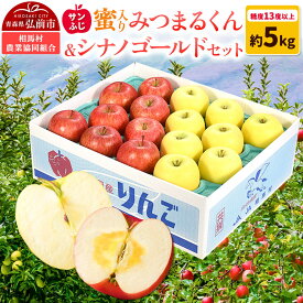 【ふるさと納税】【26年11月〜発送】りんご 蜜入り サンふじ（みつまるくん）＆シナノゴールド セット 約 5kg [アップル おいしい シナノ シナノゴールド セット セット品 ふじ りんご 黄色 果実 果物 赤色 美味 林檎]