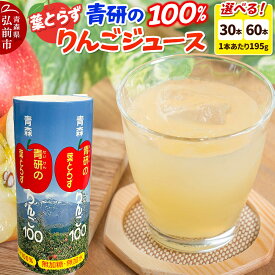 【ふるさと納税】青研りんごジュース 葉とらずりんご100 195g 【選べる 30本（1箱）／60本（2箱）】 セット カートカン りんご リンゴ 林檎 ジュース りんごジュース リンゴジュース 飲み物 飲料 果実飲料 フルーツ 果物 くだもの ドリンク