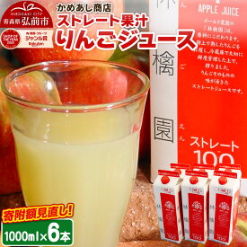 【ふるさと納税】りんごジュース ストレート果汁【林檎園】1000ml×6本 紙パック ゴールド農園 かめあし商店 [りんごジュース ストレートジュース 完熟 リンゴ 林檎 紙パック ゴールド農園 かめあし商店 青森県産 弘前市]