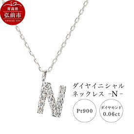 【ふるさと納税】ネックレス プラチナ900 0.06ct ダイヤイニシャルネックレス N [アクセサリ おしゃれ きれい シルバー ダイヤ ダイヤモンド ネックレス プラチナ 銀 銀色 白金 宝石 綺麗]