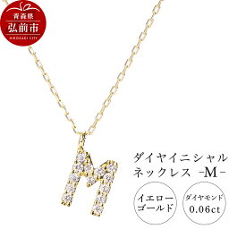 【ふるさと納税】ネックレス イエローゴールド 0.06ct ダイヤイニシャルネックレス M [アクセサリ イエローゴールド おしゃれ きれい ゴールド ダイヤ ダイヤモンド ネックレス 金 金色 宝石 綺麗]