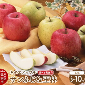 【ふるさと納税】りんご【選べる発送月 26年12月〜27年3月】サンふじ・王林【良品】【選べる約 3kg／5kg／10kg】キタエアップル 先行受付 クール便 青森県 弘前市 果物 フルーツ 林檎 リンゴ くだもの ギフト 贈り物 [先行予約 クール便]