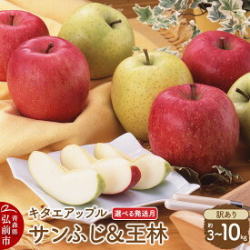 【ふるさと納税】りんご【選べる発送月 26年12月〜27年3月】サンふじ・王林【訳あり】【選べる約 3kg／5kg／10kg】キタエアップル 先行受付 クール便 家庭用 青森県 弘前市 果物 フルーツ 林檎 リンゴ くだもの 不揃い 規格外 [先行予約]