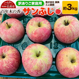 【ふるさと納税】【25年12月〜発送】りんご 【訳あり】家庭用 百年木の香 三上農園 サンふじ 約3kg【先行受付】 青森 果物 フルーツ 林檎 リンゴ くだもの 不揃い 規格外 予約