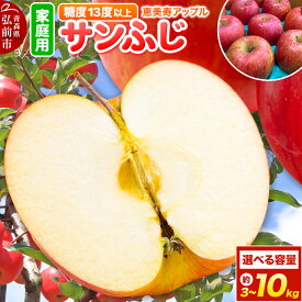 【ふるさと納税】【25年12月〜発送】りんご 【糖度13度以上】サンふじ ［約3kg／5kg／10kg 選べる容量］【家庭用】 青森県 フルーツ 果物