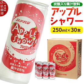【ふるさと納税】【寄附金額見直しました】炭酸飲料 JAアオレン【アップルシャワー】250ml×30本 果汁25％ 炭酸入り果汁飲料