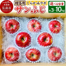 【ふるさと納税】りんご【26年12月中旬〜発送】サンふじ【贈答用】【選べる 約3kg／約5kg／約10kg】しらかみラボ 青森県 弘前市 果物 フルーツ 林檎 リンゴ くだもの ギフト 贈り物 先行受付 [先行予約 産地直送 アップル おいしい 果実]