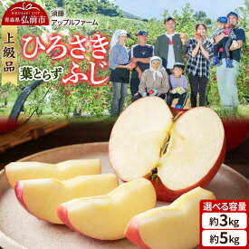 【ふるさと納税】りんご【26年10月発送】ひろさきふじ 葉とらず【上級品】【選べる約 3kg／5kg】贈答用 青森県 弘前市 果物 フルーツ 林檎 リンゴ くだもの ギフト 贈り物 [産地直送 アップル おいしい 果実 美味 甘い 赤色]