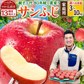【ふるさと納税】【26年1月発送】りんご 【糖度13度以上】サンふじ【家庭用】約3kg/約5kg/約10kg【選べる容量】 津軽農園