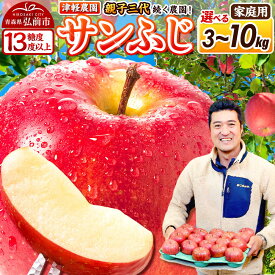 【ふるさと納税】【26年12月発送】りんご【糖度13度以上】サンふじ【家庭用】約3kg／約5kg／約10kg【選べる容量】 津軽農園 [アップル おいしい ふじ りんご 果実 果物 青森 赤色 津軽 糖度 美味 林檎]