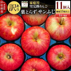 【ふるさと納税】【27年1月〜発送】りんご 葉とらず サンふじ【訳あり】11個 糖度13度以上 雪完熟【数量限定】家庭用 先行受付 青森県 弘前市 果物 フルーツ 林檎 リンゴ くだもの 不揃い 規格外 [先行予約 産地直送 アップル おいしい 果実]