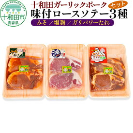 【ふるさと納税】十和田ガーリックポーク 味付ロースソテー3種セット（みそ、塩麹、ガリパワーたれ）2枚入×1パック 青森県十和田市産 [豚肉 国産 冷蔵 焼肉]
