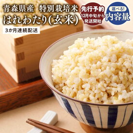 【ふるさと納税】≪令和8年産 先行予約≫ ＼4/24～ 寄附金額を見直しました／ 3ヶ月連続お届け! 特別栽培米 はれわたり 玄米 5kg 10kg【 青森県 平川市 】先行予約 米 お米 玄米 青森県産 産地直送 おにぎり 朝ご飯 ご飯 コメ こめ 白米 ごはん ブランド米 特A 特A米