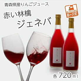 【ふるさと納税】風丸農場　赤いりんごのジュース　無添加 青森県産　720ml×2本セット 飲料類 果汁飲料