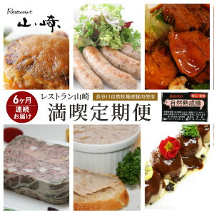 【ふるさと納税】【6ヶ月連続お届け】【長谷川自然牧場産豚肉使用】【お家レストラン】レストラン山崎 満喫定期便 熟成豚肉使用 ハンバーグ2パック/ソーセージ【5本入り】2パック/ミー