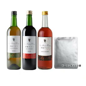 【ふるさと納税】【青森のワイナリー サンマモルワイナリー】津軽ワイン赤&白&ロゼ・ビーフシチューセット【1488785】