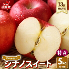 【ふるさと納税】10月 特A シナノスイート約5kg（12～16個）13度 糖度 保証 りんご 果物 フルーツ ジューシー ゆうきアップル 青森県 板柳町　お届け：2026年10月20日～2026年11月20日