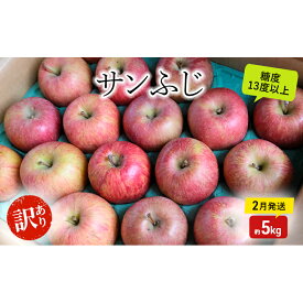 【ふるさと納税】りんご【2月発送】糖度13度以上 訳あり品 家庭用 サンふじ 約5kg【青森りんご】果物類 フルーツ 林檎 リンゴ 板柳町 青森県 おやつ デザート　お届け：2027年2月中