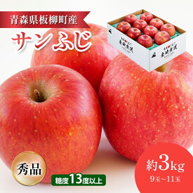 【ふるさと納税】【園地指定・情熱サンふじ】糖度13度以上/約3kg/秀品/サンふじ　青森県　りんご　リンゴ　林檎　フルーツ　くだもの　果物　お届け：2025年12月上旬～2026年4月下旬まで