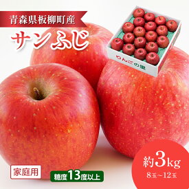 【ふるさと納税】【園地指定・情熱サンふじ】糖度13度以上/家庭用サンふじ/約3kg　青森県　りんご　リンゴ　林檎　フルーツ　くだもの　果物　お届け：2025年12月上旬～2026年4月下旬まで
