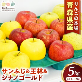 【ふるさと納税】青森りんご【サンふじ&王林&シナノゴールド】セット 約5kg(計14〜18玉)【2025年産・先行予約】★2025年12月上旬〜12月下旬頃まで発送予定★ りんご 林檎 リンゴ 国産 旬 フルーツ 果物 贈答 土産 青森県 三戸町 R0315