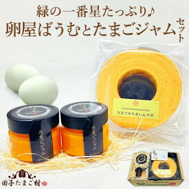 緑の一番星たっぷり♪卵屋ばうむ(ホール)とたまごジャムセット 新鮮 卵 バウムクーヘン 焼き菓子 バームクーヘン ジャム たまご セット 贈答 土産 高級卵 国産 青森県 三戸町 AR-25-004