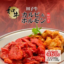 【ふるさと納税】田子牛 味付カルビ300g&和牛ホルモン160g　お肉　牛肉　バラ(カルビ)　牛肉/ホルモン