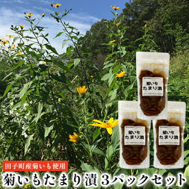 【ふるさと納税】菊いもたまり漬3パックセット【田子町産菊いも使用】　【 お漬物 食物繊維 シャキシャキ 食感 ご飯のお供 水溶性食物繊維 イヌリン 腸内環境 糖尿病予防 天然のインスリン お酒のあて 漬物 】