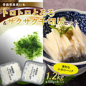 【ふるさと納税】青森県産 長いも　トロトロとろろ・サクサク千切りセット1.2kg(100g×12パック) 【なんぶ農援】 便利な小分けパック　無添加 F21U-259