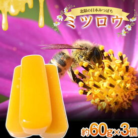【ふるさと納税】 日本みつばち 「ミツロウ」 約60g×3個（約180g） 【西塚農園】 蜜蝋 みつろう ミツバチ 蜂 F21U-299