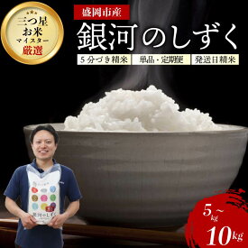 【ふるさと納税】 銀河のしずく 5分づき精米 令和7年産 盛岡市産 5kg 特A 『2018年から特A評価を受賞中』 発送日精米 1等米のみを使用したお米マイスター監修の米 新鮮 お米 白米 岩手県 盛岡市 東北 岩手 盛岡 村上米穀店