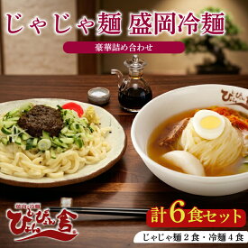 【ふるさと納税】 盛岡冷麺 じゃじゃ麺 計6食 ぴょんぴょん舎 麺 ご当地 グルメ ごはん 夕飯 おかず スープ 加工食品 めん 麺類 本格 自家製 生麺 キムチ 贅沢 時短 簡単 手軽 冷蔵 焼肉 冷麺 コシ 弾力 牛骨 濃厚 岩手県 盛岡市 東北 岩手 盛岡 株式会社中原商店