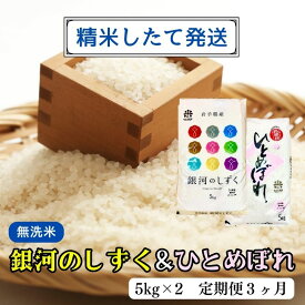 【ふるさと納税】★精米したてが1番！★令和5年産 盛岡市産 銀河のしずく・ひとめぼれ【無洗米】5kg×2『定期便3ヶ月』 ◆1等米のみを使用したお米マイスター監修の米◆　【定期便・ お米 白米 銘柄米 ご飯 】　お届け：2023年11月初旬より順次