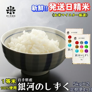 【ふるさと納税】★岩手の本気が生んだ米★『定期便4ヵ月』銀河のしずく《特A 7年連続獲得中!》5kg×2 令和7年産 盛岡市産 ◆新鮮!発送日精米・1等米のみを使用したお米マイスター監修の米