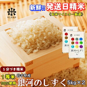 【ふるさと納税】★スーパーで買えない栄養と美味しさ★銀河のしずく《特A 7年連続獲得中!》【5分づき精米】5kg×2 令和7年産 盛岡市産 ◆新鮮!発送日精米・1等米のみを使用したお米マイス