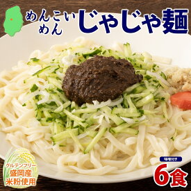 【ふるさと納税】 めんこいめん じゃじゃ麺 6食 盛岡じゃじゃ麺 盛岡三大麺 米粉麺 米粉 麺 グルテンフリー ラーメン ご当地グルメ B級グルメ 肉味噌 岩手県 盛岡市 東北 岩手 盛岡 農事組合法人となん