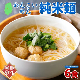 【ふるさと納税】 めんこいめん 純米麺 えごまスープ付 6食 無地熨斗 のし 熨斗 名入れ不可 米粉麺 米粉 麺 グルテンフリー ラーメン 盛岡ラーメン 岩手県 盛岡市 東北 岩手 盛岡 農事組合法人となん