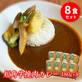 【ふるさと納税】肉専門レストラン「パイオニアファーム」　短角牛挽肉カレー8食セット【楽天】
