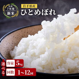 【ふるさと納税】米 定期便 12ヶ月 新米 令和7年産 ひとめぼれ 5kg 岩手県産 お米 白米 精米 ブランド米 単一原料米 銘柄米 5キロ こめ おこめ ご飯 ライス 岩手県産米 令和7年 東北 岩手 岩手県 盛岡市 先行予約 定期 12回　お届け：2025年11月中旬から順次お届け