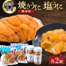 【ふるさと納税】無添加焼うに2個・塩うに2本セット_ うに ウニ 雲丹 焼きうに 塩ウニ 海鮮 酒の肴 お取り寄せグルメ 食べ比べ おつまみ おにぎりの具 海鮮丼 無添加 プレゼント 贈答 おすすめ 人気 送料無料 岩手県 宮古市 【配送不可地域：離島】【1522348】