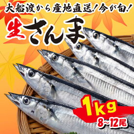 【ふるさと納税】 さんま 約1kg 8尾〜12尾 冷蔵 鮮秋刀魚 [発送:2026年9月〜2026年11月下旬] 冷蔵 生さんま 新鮮 鮮度 産地直送 さんま祭り サンマ祭り 肴 つまみ 簡単 簡単調理 ごはん おかず 三陸 岩手 大船渡市 サンマ 秋刀魚 生 被災 震災 支援 応援 鎌田水産