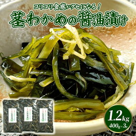 【ふるさと納税】 三陸産 茎わかめの醤油漬け 1.2kg 400g ×3 袋 冷凍 おつまみ 海鮮 晩酌 ご飯 海楽荘 岩手県 三陸 大船渡市 母の日