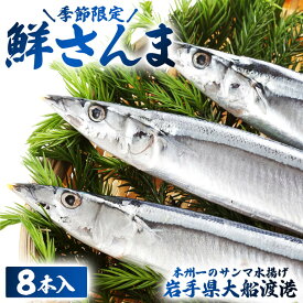 【ふるさと納税】 鮮さんま 8本 (1尾 100g〜120g) 岩手 大船渡産 サンマ 生さんま 秋刀魚 海鮮 魚貝類 魚介類 産地直送 新鮮 期間限定 鮮魚 新鮮さんま 魚 焼き魚 三陸 さんま 岩手 大船渡市 2026 秋 旬 今が旬 10000円