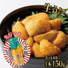 【ふるさと納税】 [ 2026年 先行予約 ] 生うに 牛乳瓶 150g 300g ★2026年5月下旬～発送予定★ 選べる本数 冷蔵 瓶ウニ 岩手県産 雲丹 無添加 ミョウバン不使用 うに 期間限定 季節限定 三陸 岩手 大船渡市 瓶 旬 最新 ランキング 先行 予約