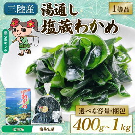 【ふるさと納税】 碁石浜 めぐみセレクト 選べる 塩蔵わかめ 400g 800g 1kg 簡易包装 贈答用 訳あり ワカメ 若芽 湯通しわかめ 海藻 海産物 味噌汁 ごはん 夕飯 おかず サラダ お刺身 刺し身 刺身 三陸 岩手県 国産 大船渡