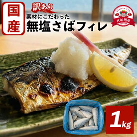 【ふるさと納税】 国産 訳あり 無塩 さばフィレ 1kg 冷凍 三陸産 カマ無し 鯖 サバ 魚 魚介 海産物 加工品 惣菜 そうざい お惣菜 保存 保存食 簡単 お手軽 ごはん 夕飯 おかず 国産 大船渡 大船渡市 三陸 岩手県