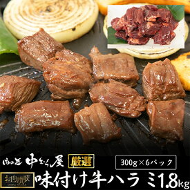 【ふるさと納税】お肉讃歌牛ハラミ秘伝の赤だれ 1.8kg （300g×6パック） ＜肉の匠 中むら屋厳選＞ ハラミ 秘伝 赤たれ 焼肉 定番 人気 BBQ バーベキュー おつまみ ジューシー 高タンパク 味付き 焼くだけ