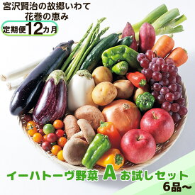 【ふるさと納税】《定期便12ヶ月》 イーハトーヴ野菜A お試しセット 6品〜 ふるさと納税 野菜 定期便 お楽しみ 旬 冷蔵